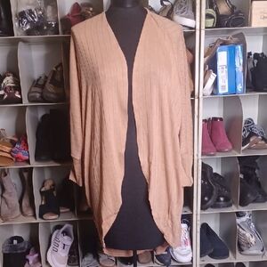 New Ruby Ribbon Cocoon Brown Suhar Tan Open Front Cardigan Sweater